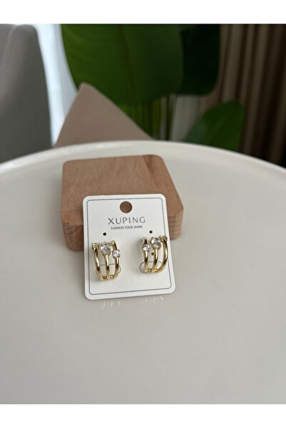 XUPING JEWELRY Zirkon taş detay çoklu görünüm çelik küpe