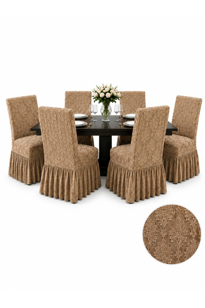 OEM Set 6 Huse Elastice pentru Scaune cu Volănaș, Material Jacquard, Universa...