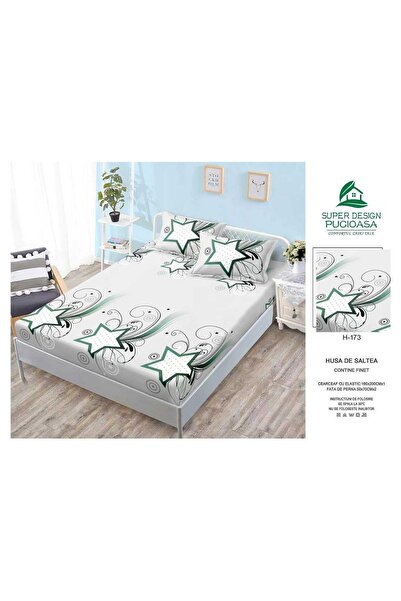 Super Design Pucioasa Set husa finet si 2 fete perna , cu elastic, 160x200 cm...