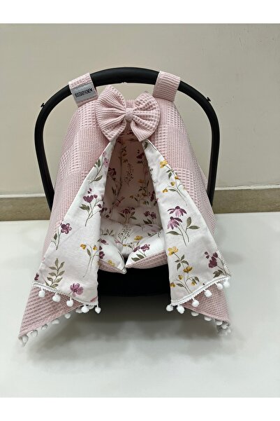 BUSEBABYHOME طقم غطاء عربة الأطفال ووسادة عربة الأطفال باللون الوردي مكون من ...
