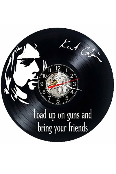 OEM Decorative wall clock made from vinyl record, Kurt Cobain Nirvana Rock Gr...