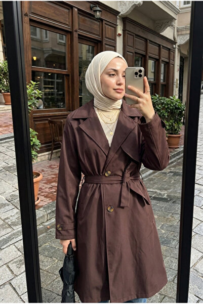 Kirazca Butik Women's First Frost Women's Trench Coat – Waterproof Belted Cit...