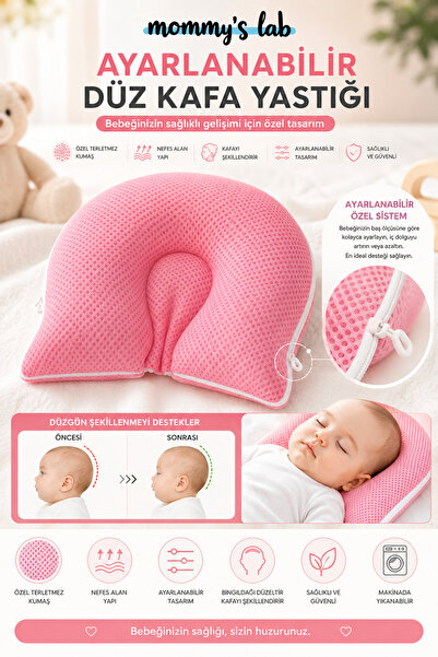 Mommyslab Yeni Çift Taraflı Ayarlanabilir 3D Air Mesh File Kumaş Düz Kafa Yas...