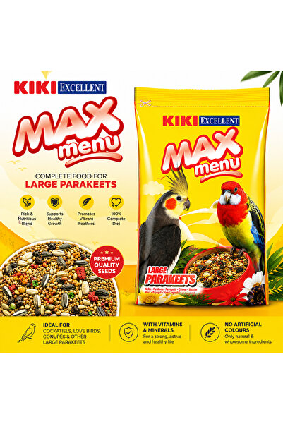 Kiki طعام ممتاز للببغاء الكبير ماكس مينو - 1 كجم