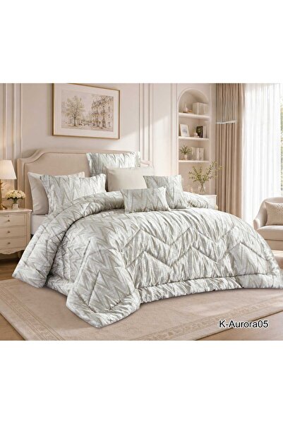 miral مفرش سرير نفرين بحشوه ممتازه ثقيله جاكار صيفي فاخر عدد القطع 8قطع 240×260