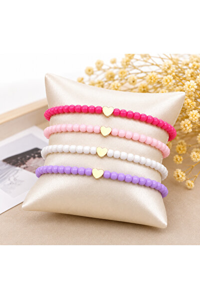 Mega Bazaar Set of 4 Colorful Beaded Bracelets