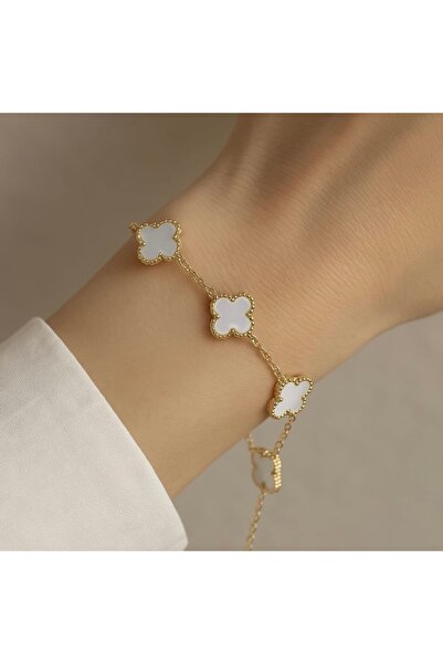 Mega Bazaar Women's Ecru Enamel Elegant Bracelet