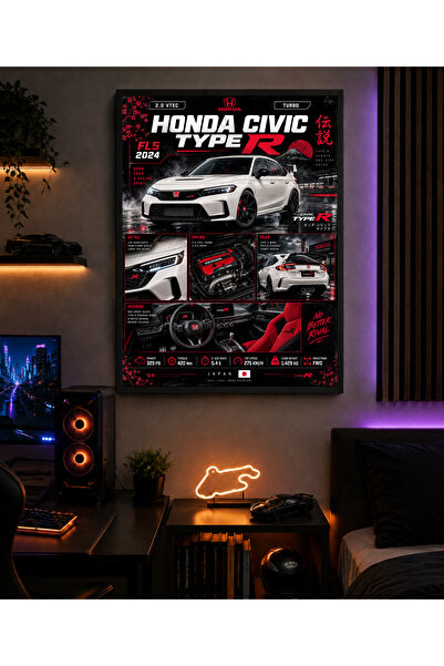 Miutic Print Studio Tablou decorativ auto Honda Civic Type R FL5 2024, Tablou...
