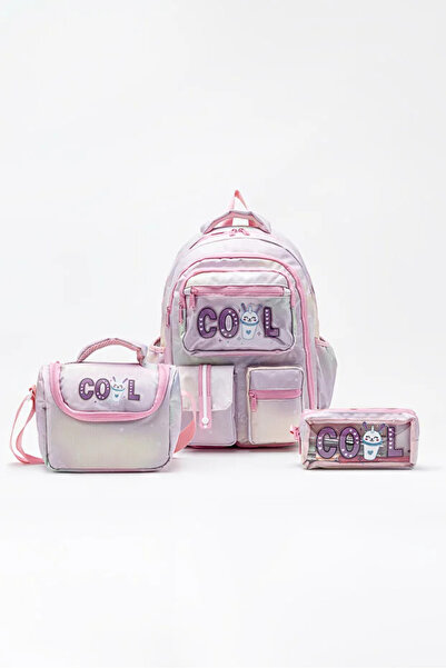 Catwins Girl's Cute and Cool 3-Piece School Bag Set - Backpack, Lunch Bag, Pe...