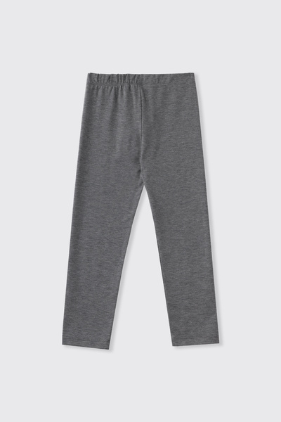 Panço Girl's Gray Leggings with Elastic Waist