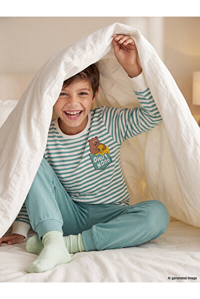 LC Waikiki Crew Neck Printed Boys' Pajama Set