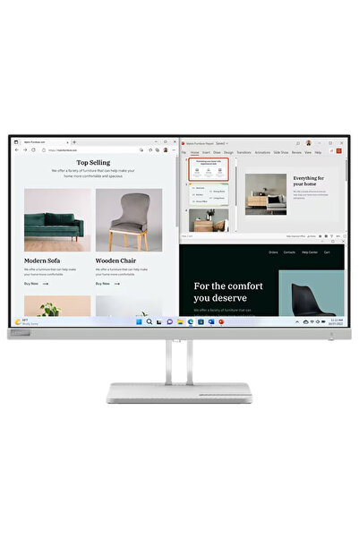 LENOVO L27e-40 Serisi Monitör 27″ Düz, FHD, VA Panel, HDMI ve VGA, 75 Hz, 4 m...
