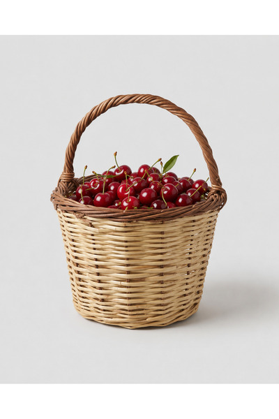 TerraVase Toprak Ürünleri Kargılı Kiraz Sepeti-34X22CM