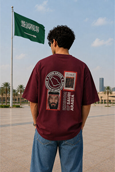 ZAVIXO Saudi Arabia National Day Men's T-Shirt 100% Cotton Black Oversize T-S...