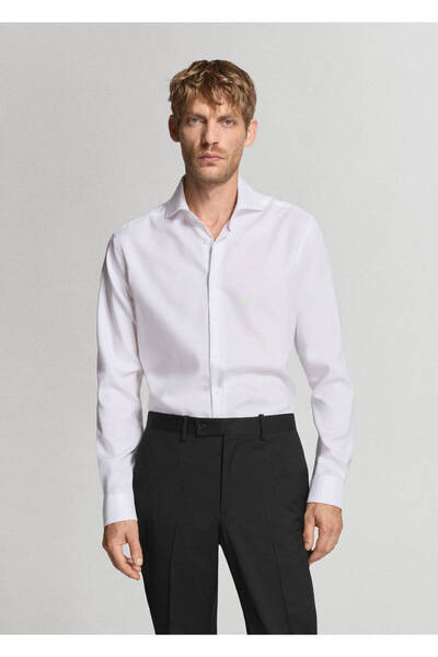 MANGO Man %100 pamuklu non-iron slim fit gömlek