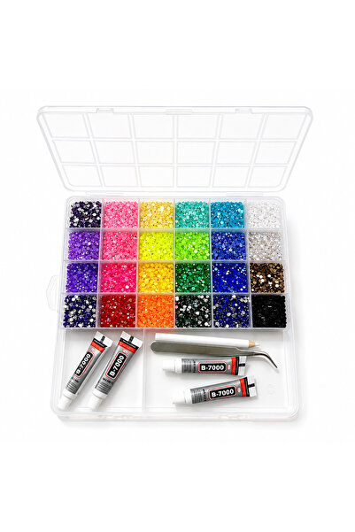 KAZUKO Flatback Crystal Kit for Diamond Art with Organizer Box and Multi-Colo...