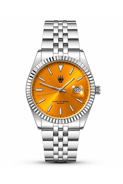 WATCHOFROYAL Imperio Silver Orange Steel Wristwatch