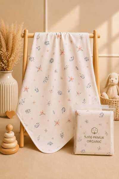 LİLİYUM Baby Girl Blanket Gift Packaged 100% Cotton Double Layer 85X85 cm Org...