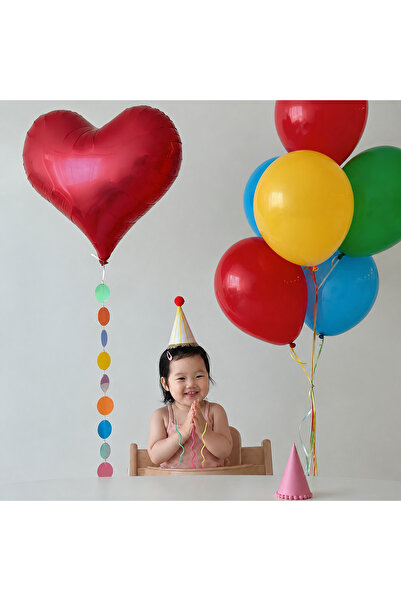 Genel Markalar Kırmızı kalp balon set doğum günü mini balon set