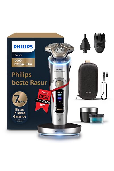 Philips Shaver i9000 Prestige Ultra Erkekler için, Islak ve Kuru Tıraş, Krom,...