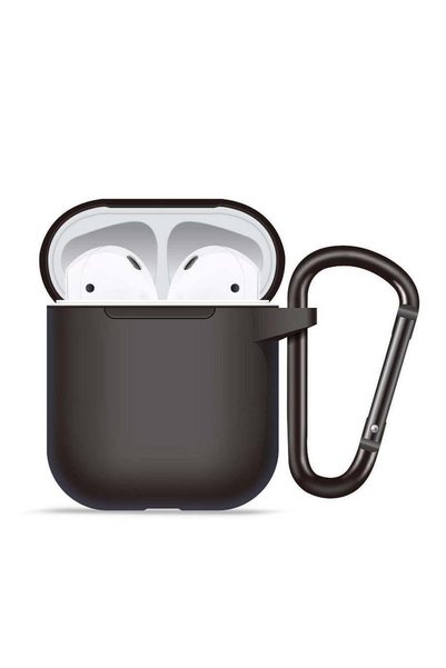 BLUEO Carcasă moale din silicon pentru AirPods 1, silicon lichid, neagră