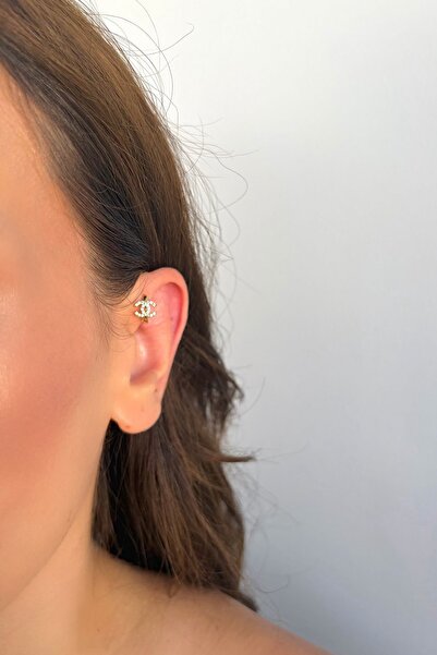 Bijou Luz Gold Zirkon Taşlı Marka Model Halka Piercing