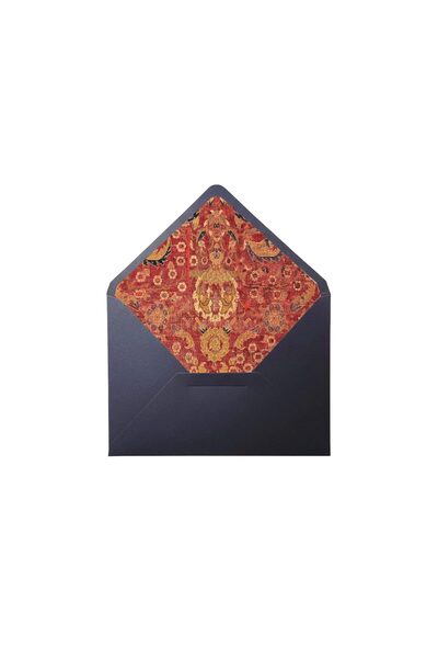 Bazen Defter Kilim Desenli Siyah Zarf