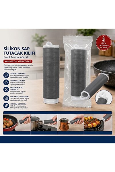 KONTEF Silikon Sap Tutacak Kılıfı Yanmaz Yıpratmaz Isıya Dayanıklı Pratik Mon...