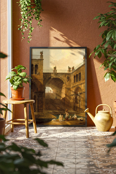 Hubert Robert, 1799, Dekoratif Çerçeveli Poster, Dekorasyon, Poster, Klasik Tablo