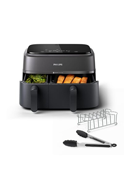 Philips Airfryer 3000 Serisi İkili Sepet, 2 sepetli sıcak hava fritözü ve kah...