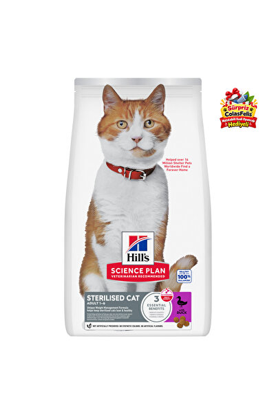 Hill's Science Plan Ördekli Kısırlaştırılmış Yetişkin Kedi Maması 1.5KG / Sür...