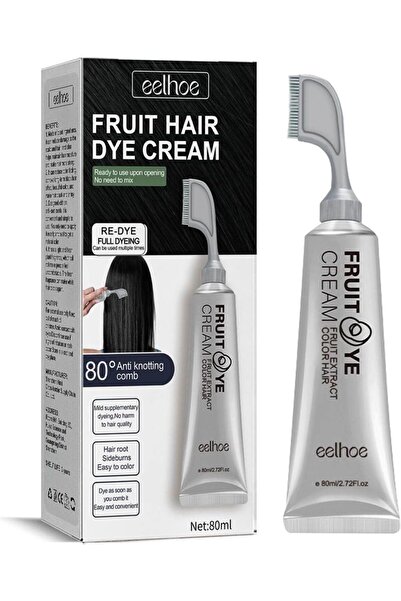 Hope Black Fruit Hair Dye Cream, Natural Plant Cream With Comb, For Grey Cove...