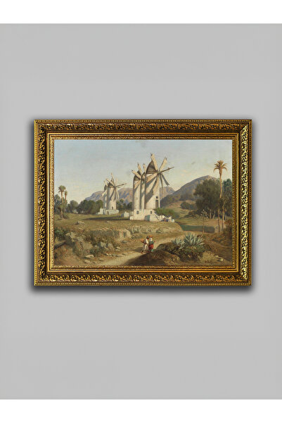 WoodyArts Pictură decorativă de perete pentru sufragerie, cu rame aurii în st...