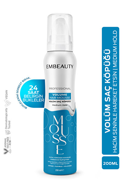 Embeauty Volume Hair Mousse Hacim Veren, Bukle Belirginleştirici Medium Hold ...