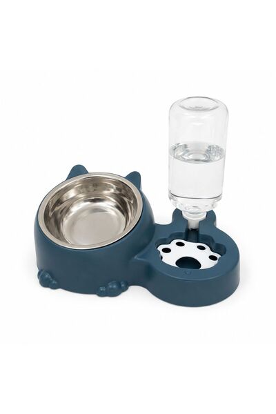 Melinova Kedi Köpek Mama Ve Su Kabı, Otomatik Suluk, Paslanmaz Çelik Evcil Ha...