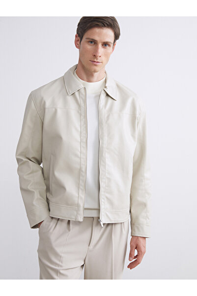 LC Waikiki Vizyon New Season Standard Fit Shirt Collar Men's Leather Look Jacket