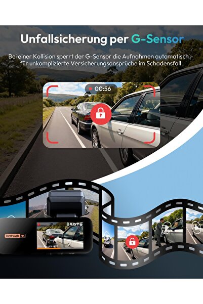 Botslab Araç Kamerası Araç Ön Arka, WiFi özellikli 4K Araç Kamerası GPS, ADAS'lı Çift Araç Kamerası