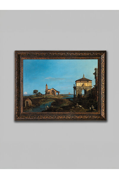WoodyArts Adada Chapel Bronze Antique Framed Decorative Living Room Wall Pain...