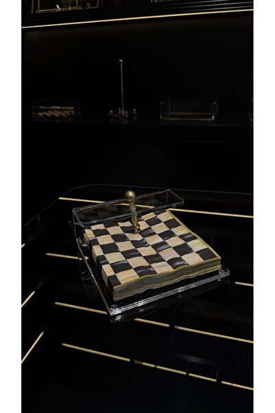 HİD DESIGN ATELIER 8mm Thick Transparent Plexiglass Square Napkin Holder with...
