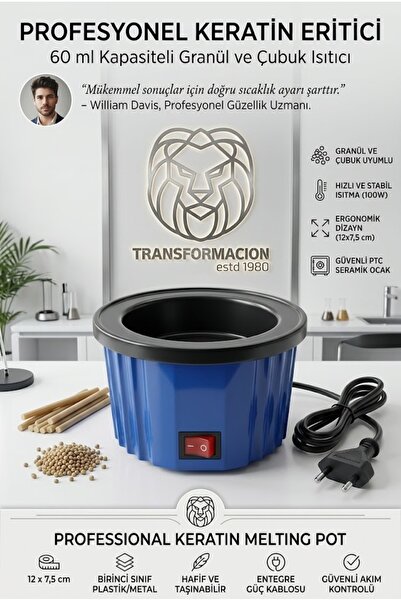 Transformacion Profesyonel Granül Keratin Eritme Kazanı Boncuk ve Çubuk Kerat...