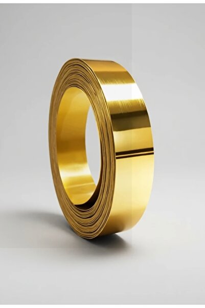 KRPY 20mm Altın Dekoratif Şerit Bant PVC - Kendinden Yapışkanlı Metalik Gold Duvar ve Mobilya Süsü (2.5mt)