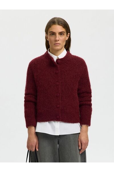 SELECTED Cardigan tricotat din amestec de alpacă