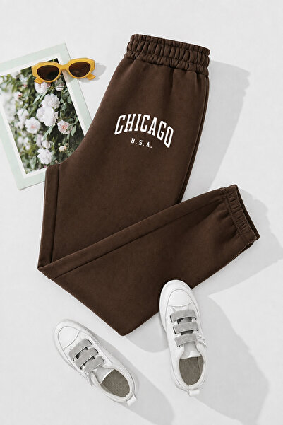 Boi Pantaloni de sport Chicago U.S.A Jogger - Picior de cauciuc cu talie înal...