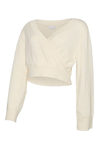 Mama Licious Strickpullover Normal geschnitten V-Ausschnitt Gerippte Ärmelbün...