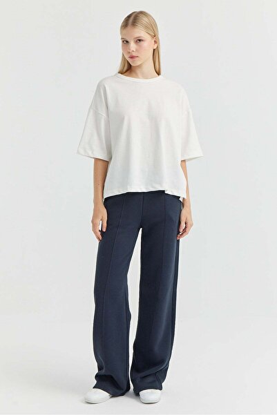 PAULMARK Women's Elastic Waist Front-Seam Sweat Bottoms