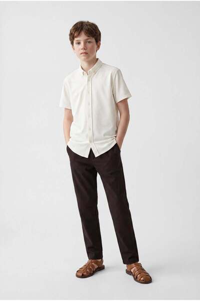 PAULMARK Boy's Elastic Waist Pants Textured Jogger Pants