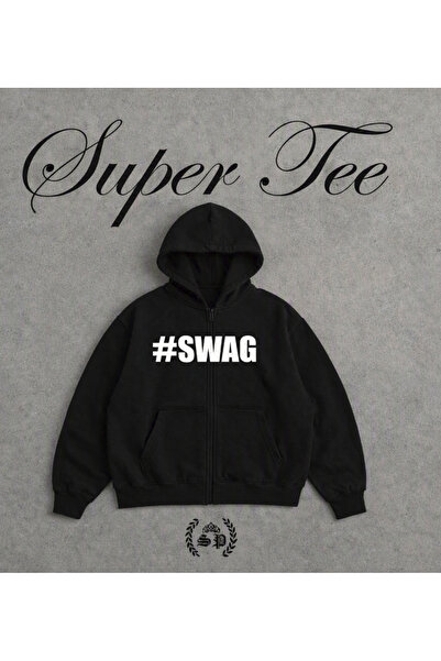 StartMore Swag Zip-Up Vintage Sweatshirt Hoodie baskılı
