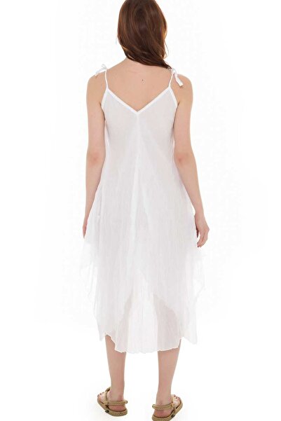 White By Nature Askılı Beyaz Plaj Elbisesi