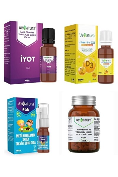 VeNatura Magnezyum Ve Vitamin B6 60 Tablet + Iyot 25 Ml + D3 Vitamini 20 Ml +...