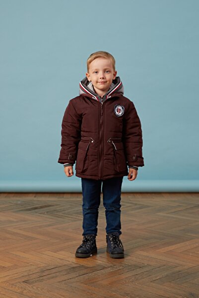 Men Anorak Bebe Erkek Mürdüm Garnili Anorak